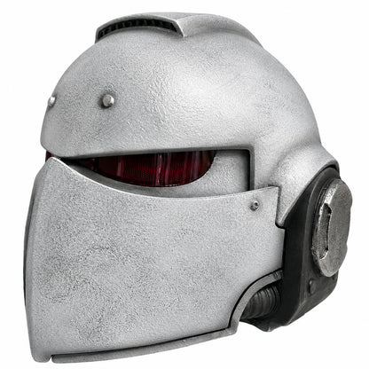 Warhammer 40K Secret Level Bladeguard helmet White Style A right-side angled view