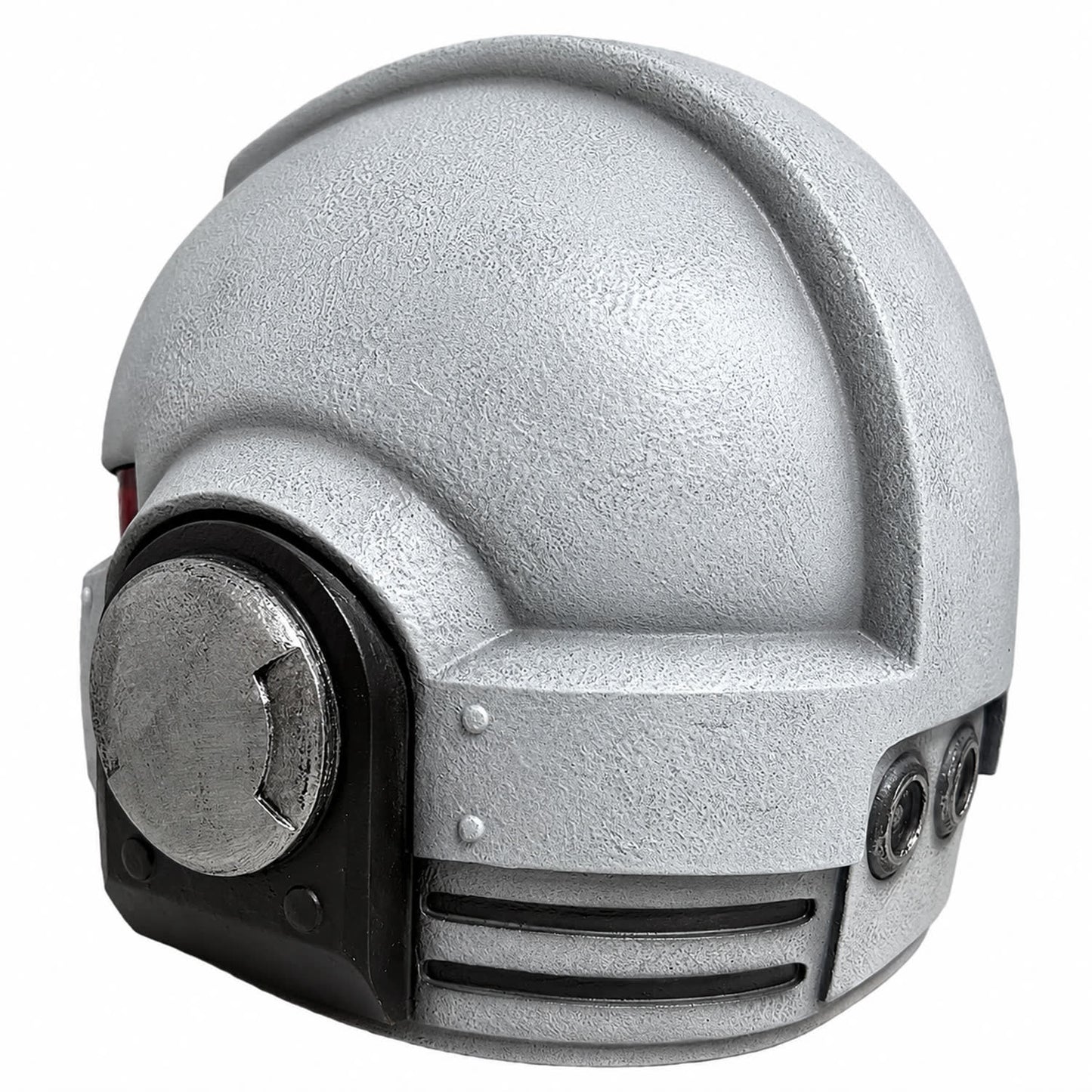 Warhammer 40K Secret Level Bladeguard helmet White Style A rear angled view