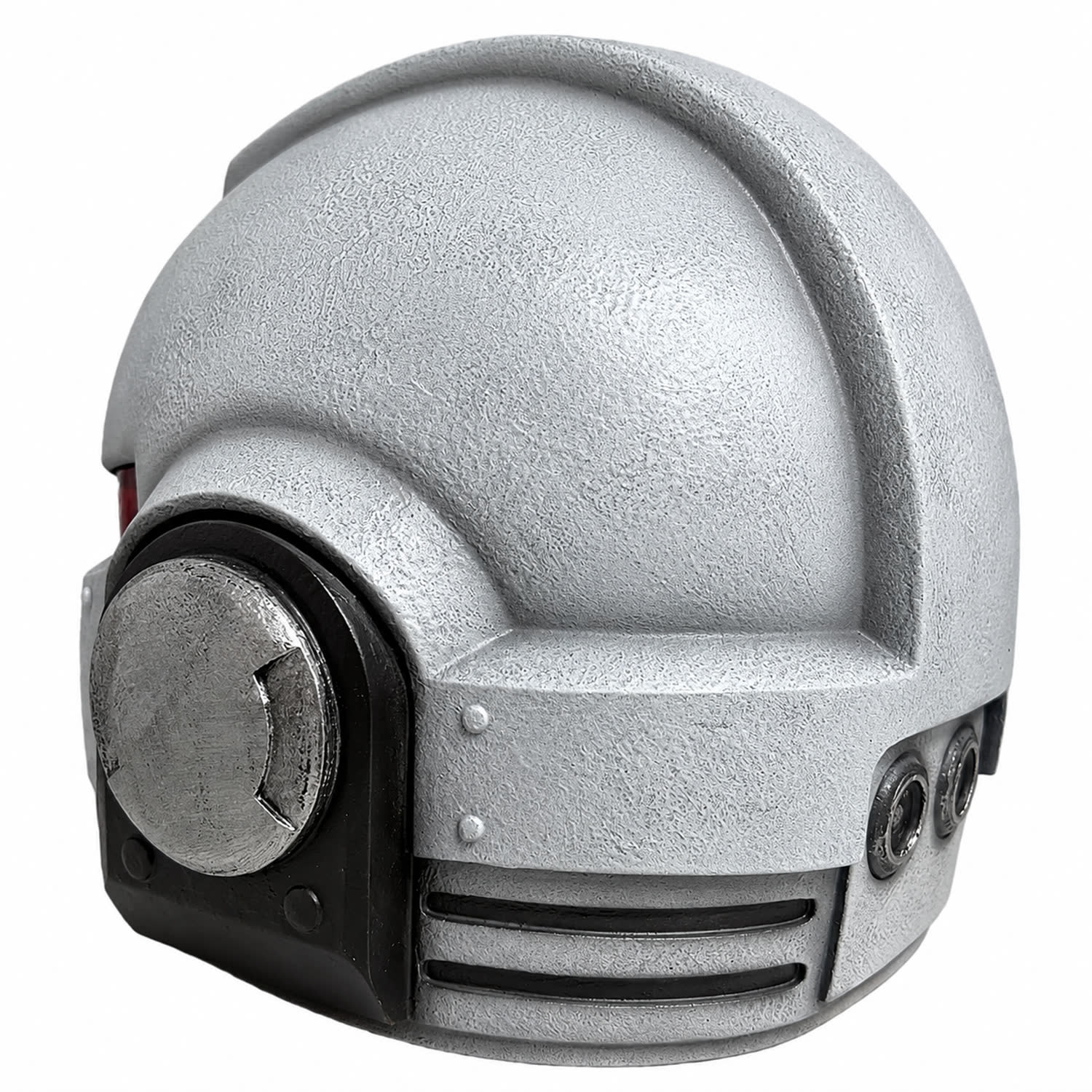 Warhammer 40K Secret Level Bladeguard helmet White Style A rear angled view