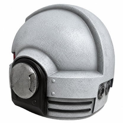Warhammer 40K Secret Level Bladeguard helmet White Style A rear angled view