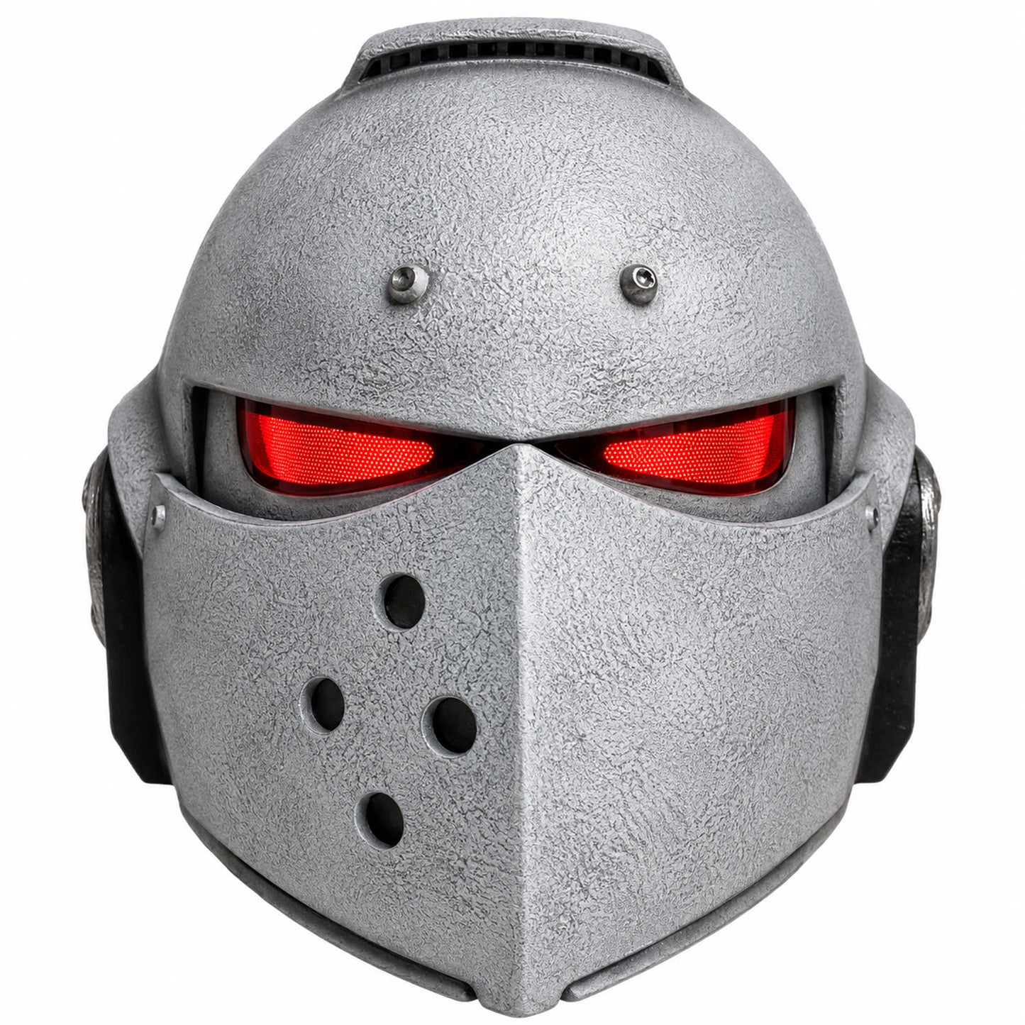 Warhammer 40K Secret Level Bladeguard helmet White Style B front view with LED eyes