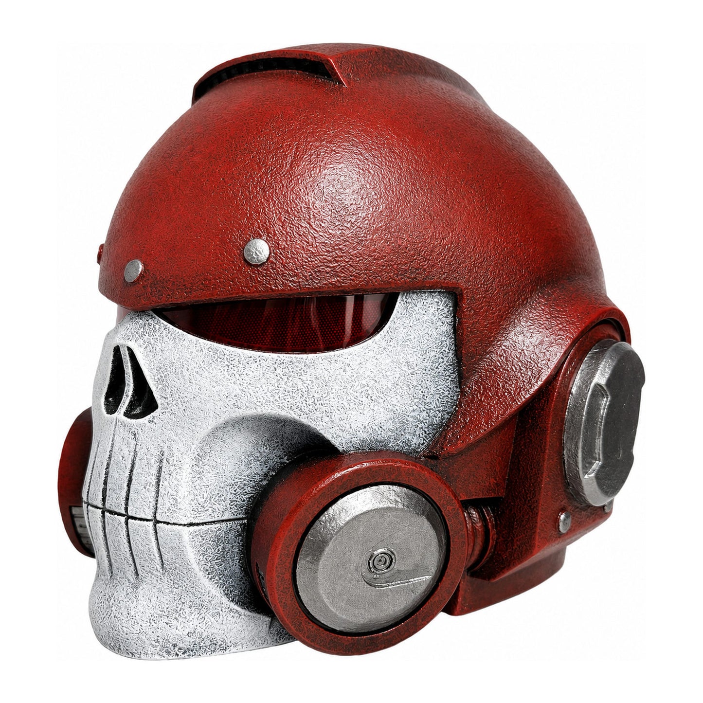 Warhammer 40K Reiver helmet red version front right three-quarter view