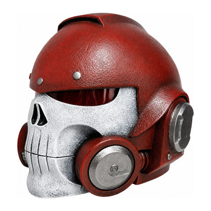 Warhammer 40K Reiver helmet red version front right three-quarter view