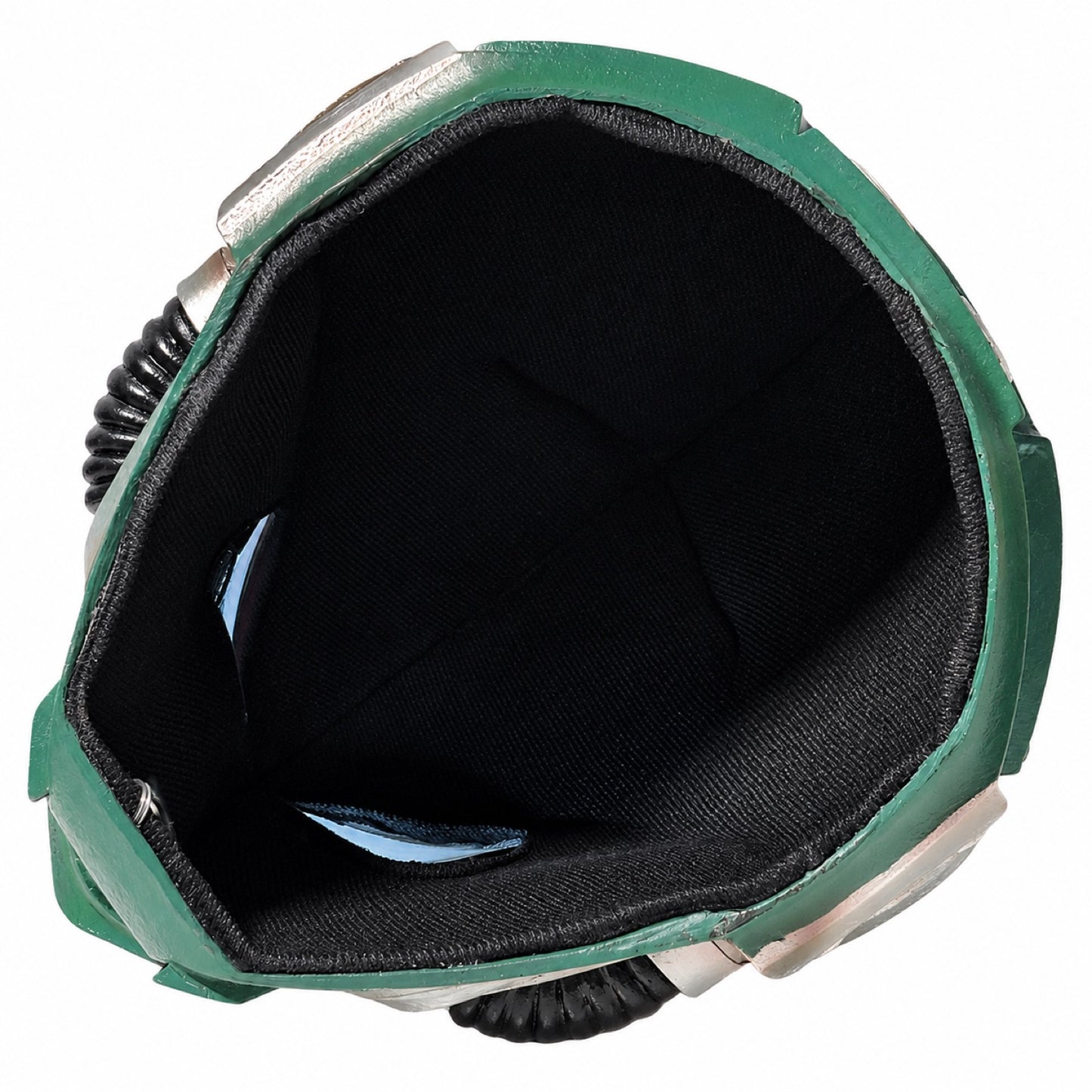 Warhammer 40,000 Dark Angels Mk X helmet interior view showing black padded lining and inside visor