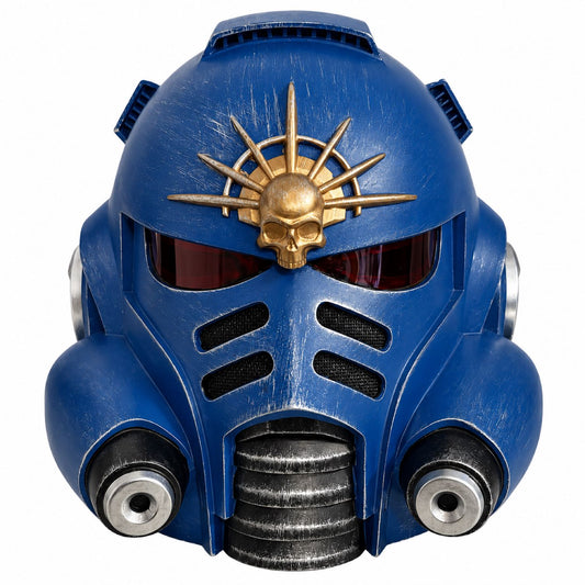 Warhammer 40k Primaris Space Marine Helmet blue variant front view