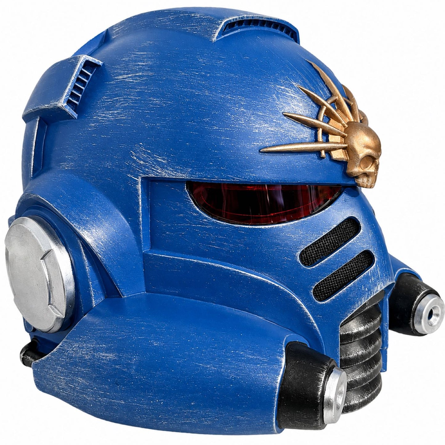 Warhammer 40k Primaris Space Marine Helmet blue variant side detail view
