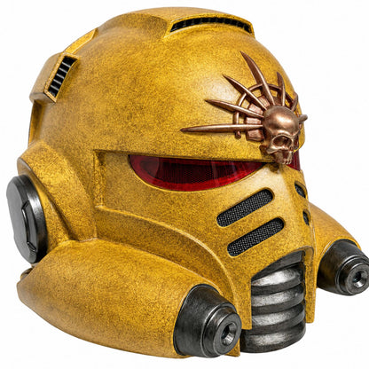Warhammer 40k Primaris Space Marine Helmet yellow variant rear view