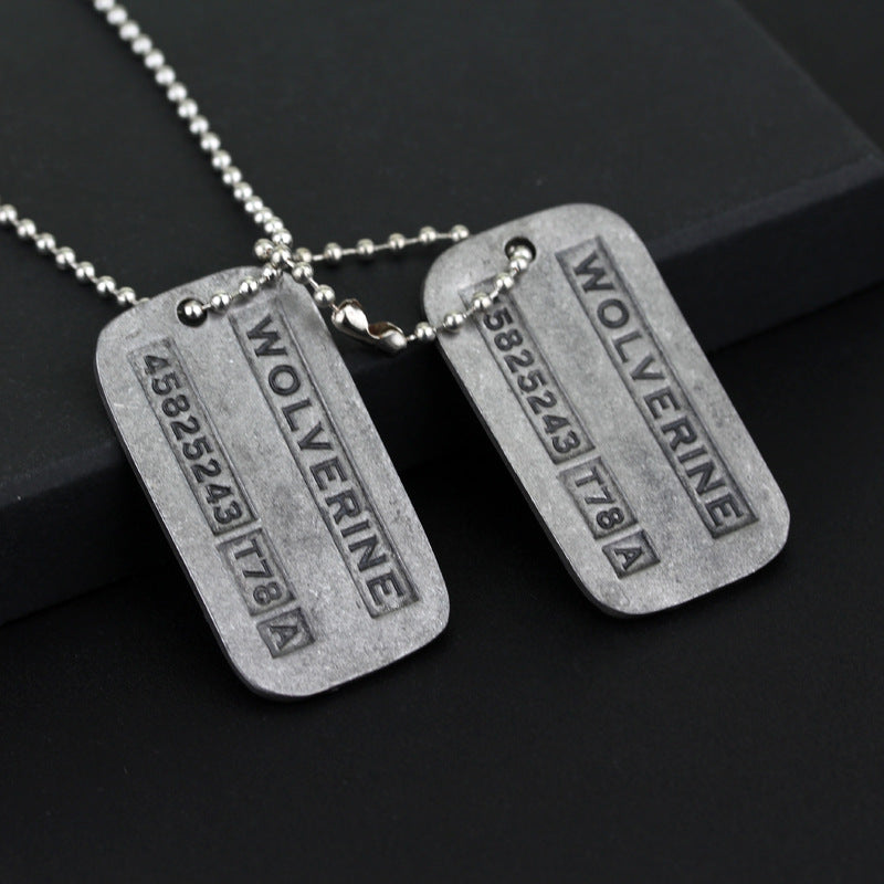 X-MEN Wolverine James Logan Dog Tag Pendant
