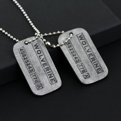 X-MEN Wolverine James Logan Dog Tag Pendant