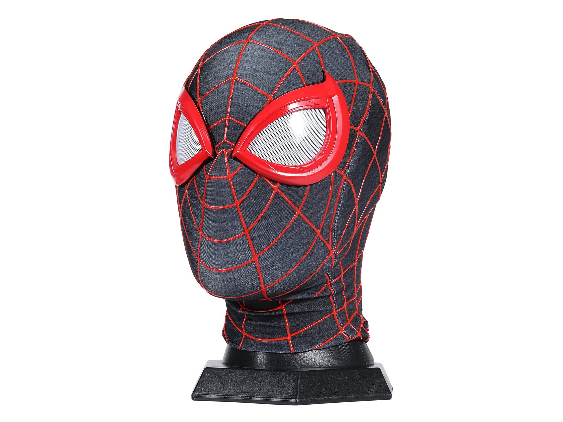 Marvel's Spider - Man 2 Black Spider - Man Mask Miles Morales Wearable Mask With Faceshell Lenses - GeekReplicas