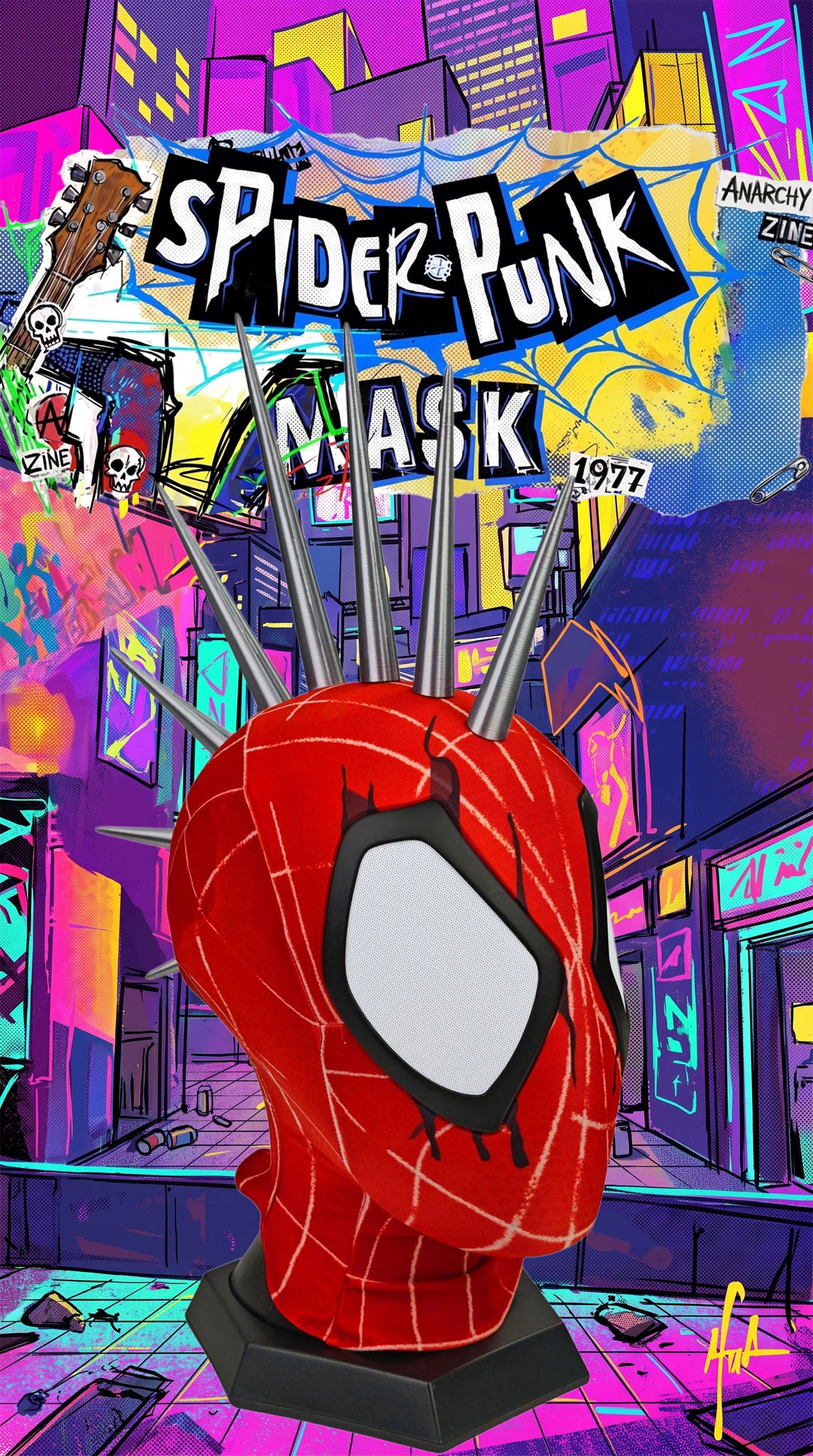 Round view of Punk Spider-Man mask