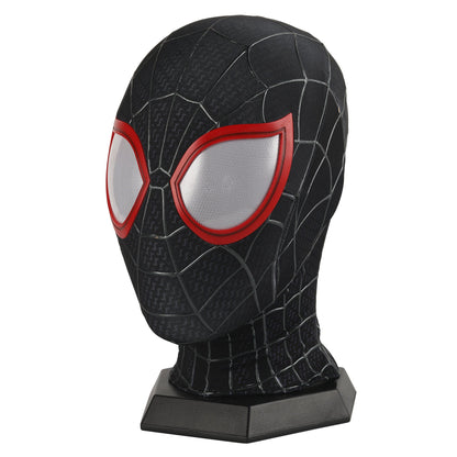 Spider - verse Black Spider - Man Miles Morales Mask With Faceshell Wearable - GeekReplicas