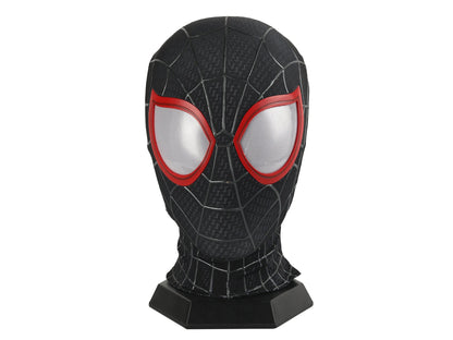 Spider - verse Black Spider - Man Miles Morales Mask With Faceshell Wearable - GeekReplicas