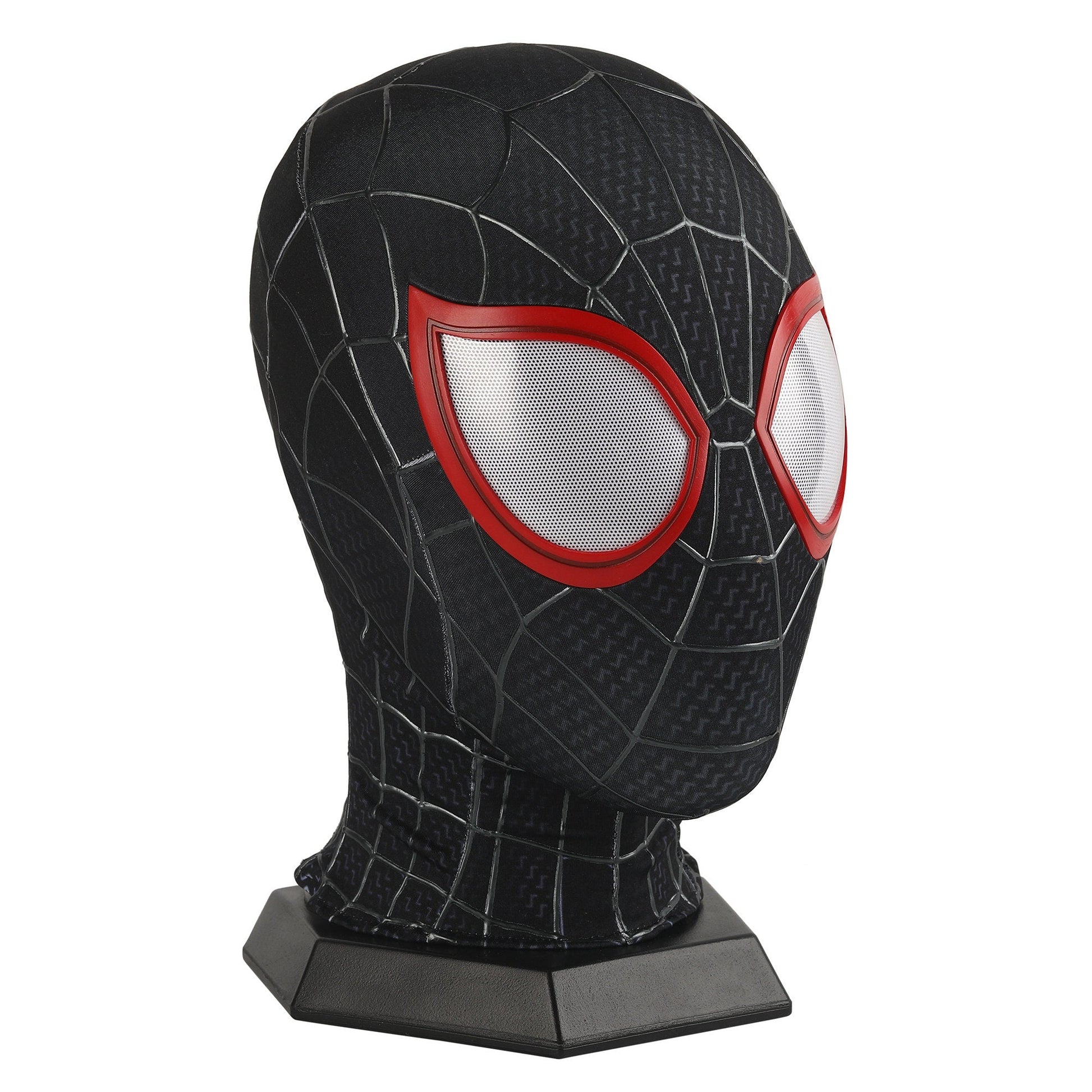 Spider - verse Black Spider - Man Miles Morales Mask With Faceshell Wearable - GeekReplicas