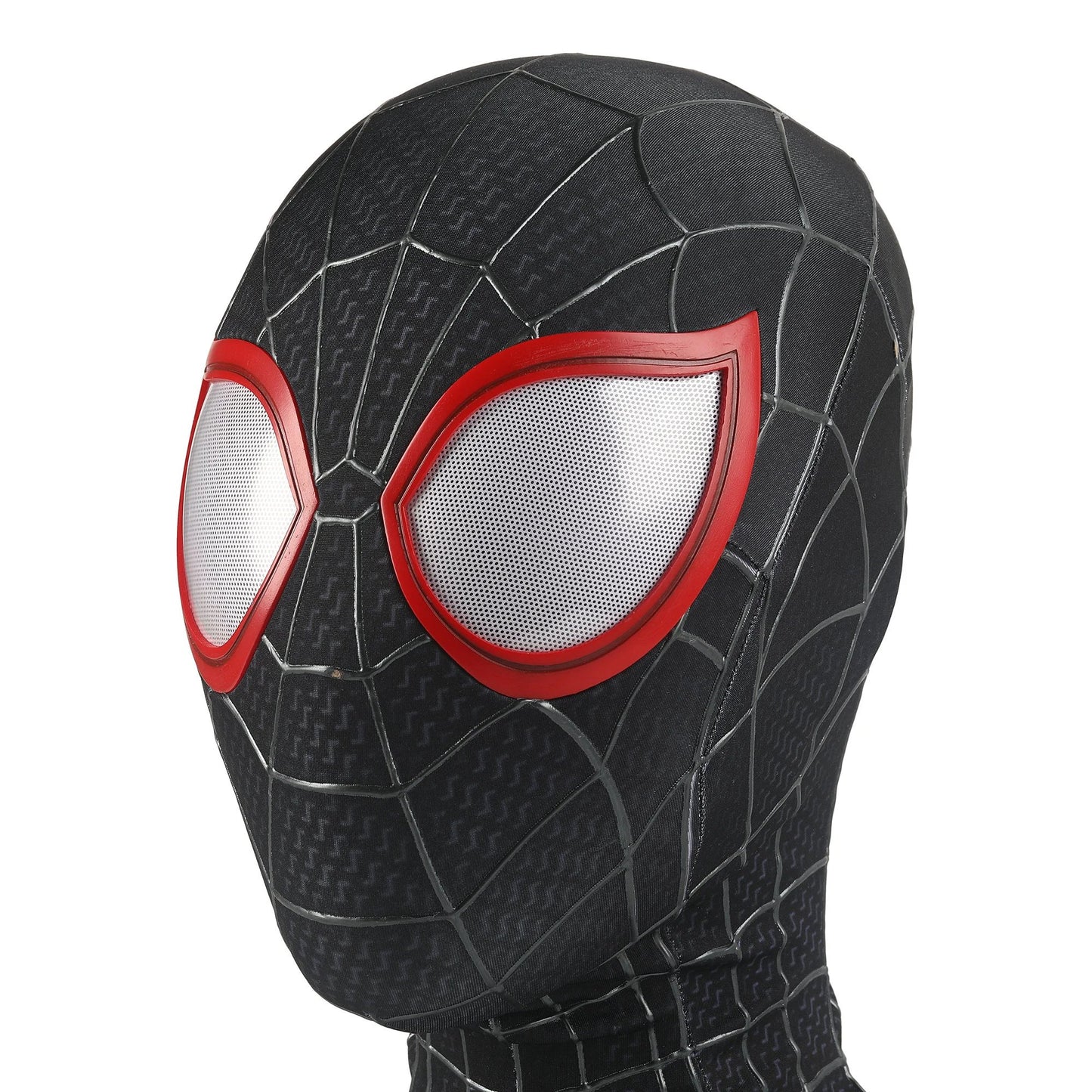 Spider - verse Black Spider - Man Miles Morales Mask With Faceshell Wearable - GeekReplicas