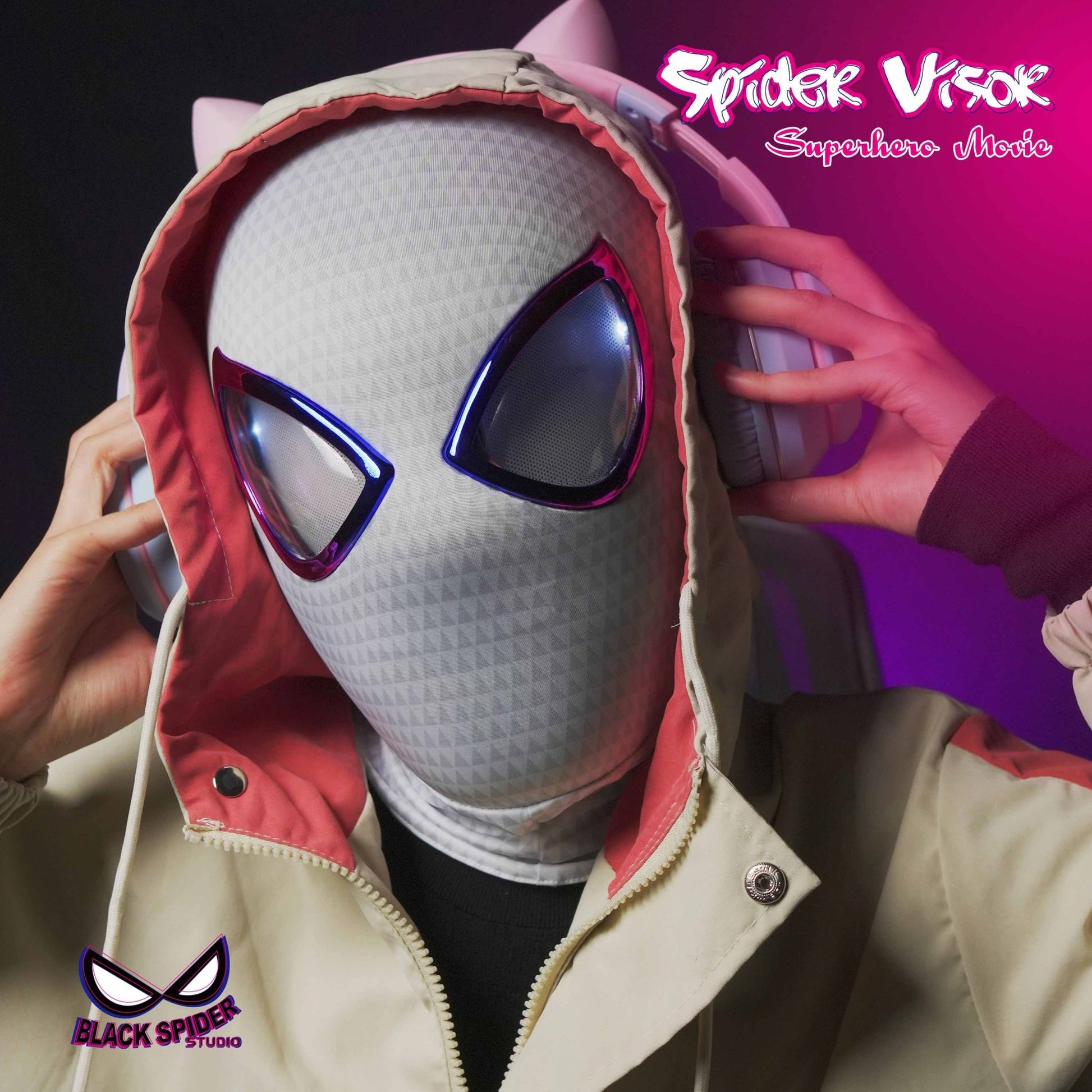 SpiderMan Gwen Mask With Moving Eyes - GeekReplicas