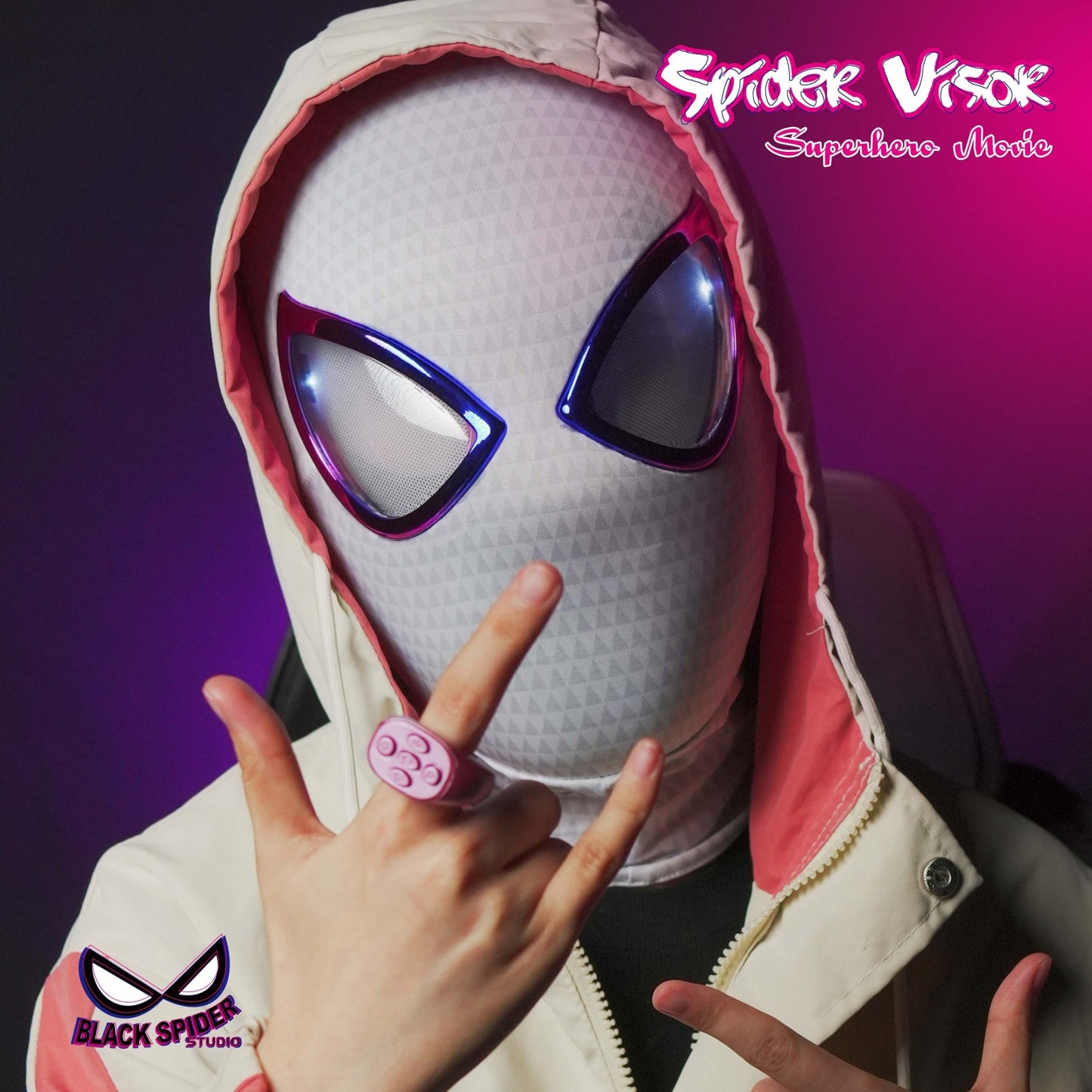 SpiderMan Gwen Mask With Moving Eyes - GeekReplicas