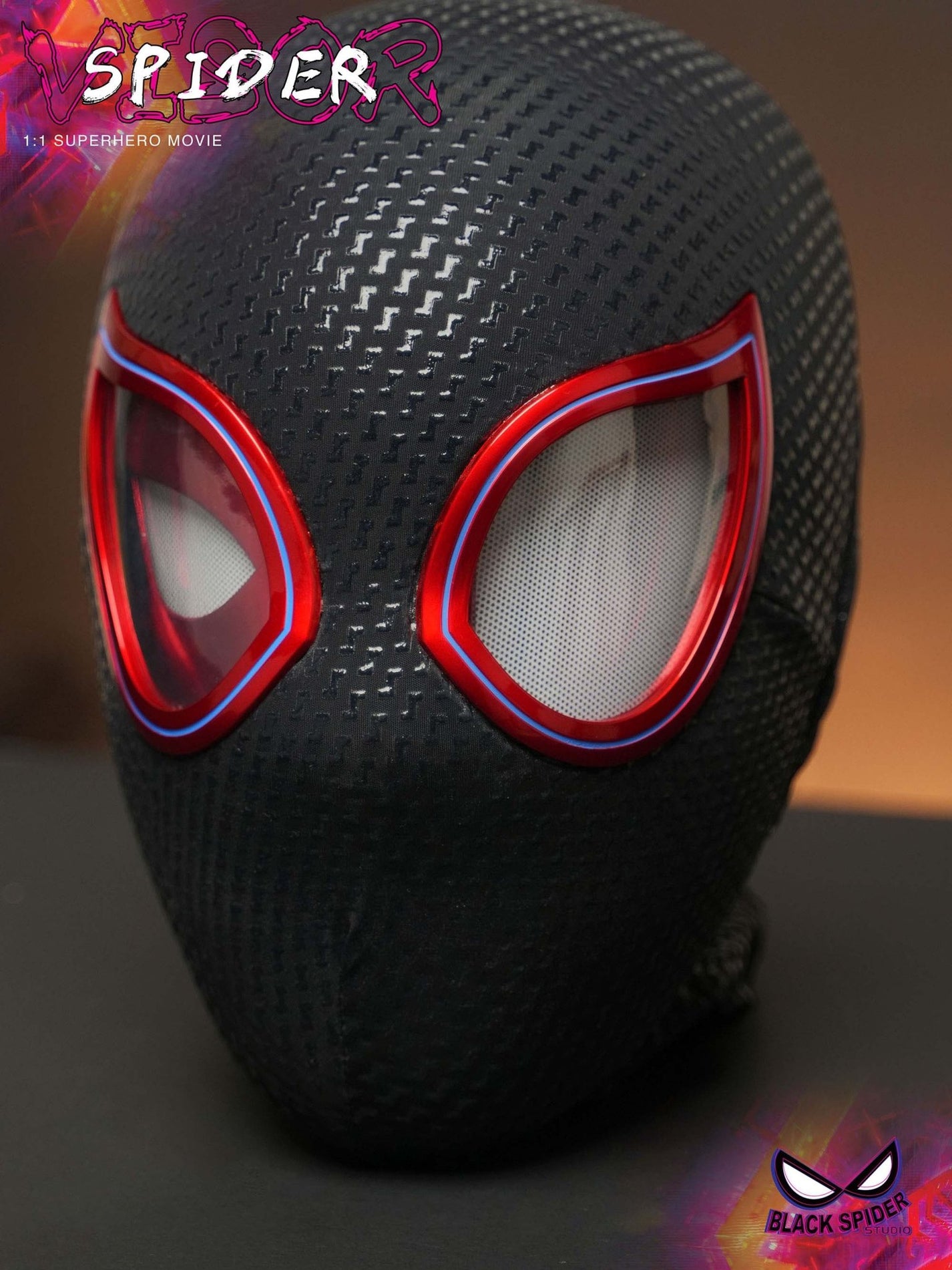 Miles Morales Mask Moving Lenses Wearable Replica GeekReplicas miles-morales-mask-moving-lenses-wearable-replica-geekreplicas